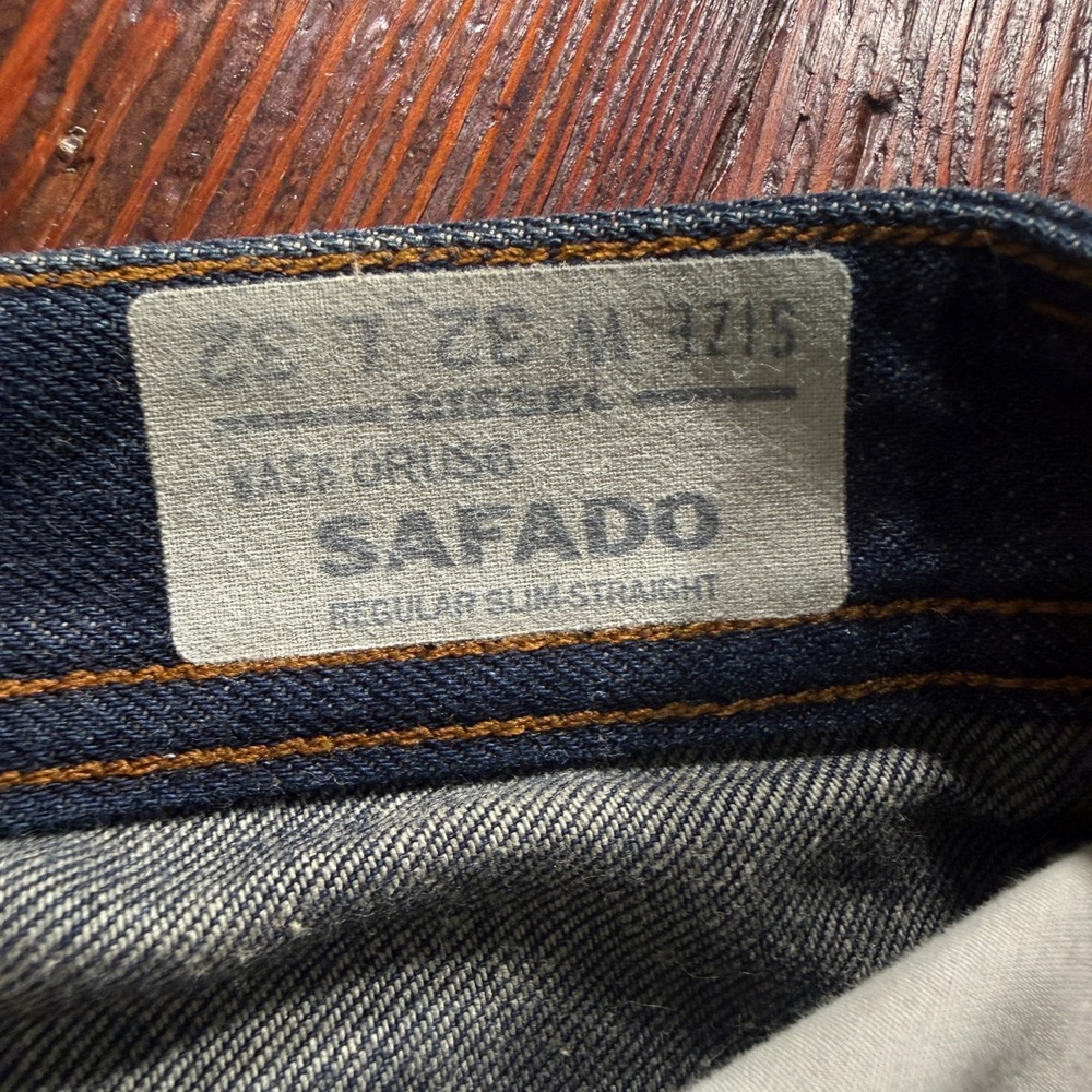 Diesel Safado Jeans Mens 32x32 Blue Slim Straight Button Fly Made in USA Faded - Picture 8 of 10